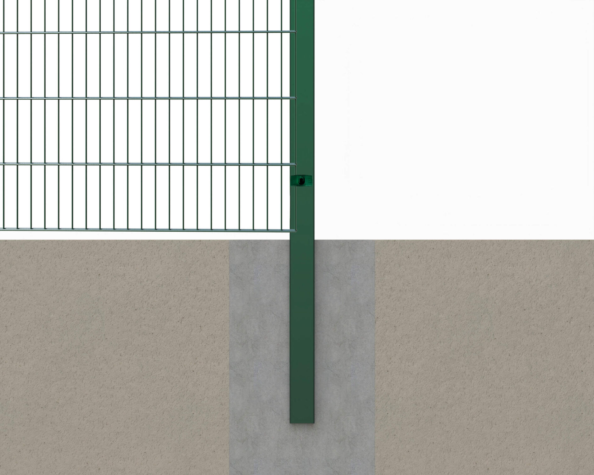 Concrete-In Mesh Fencing Posts