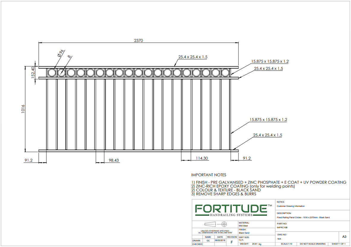 Assembly info fortitude railings