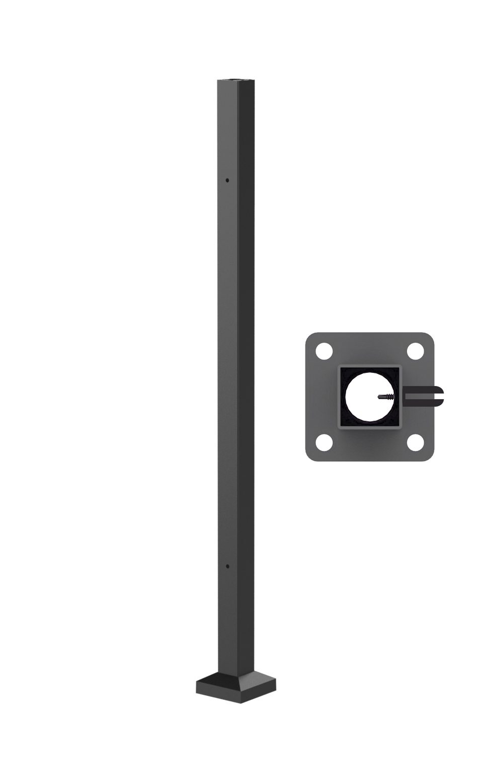 fortitude pre drilled post Fortitude Contemplation metal railings post with glass clamps